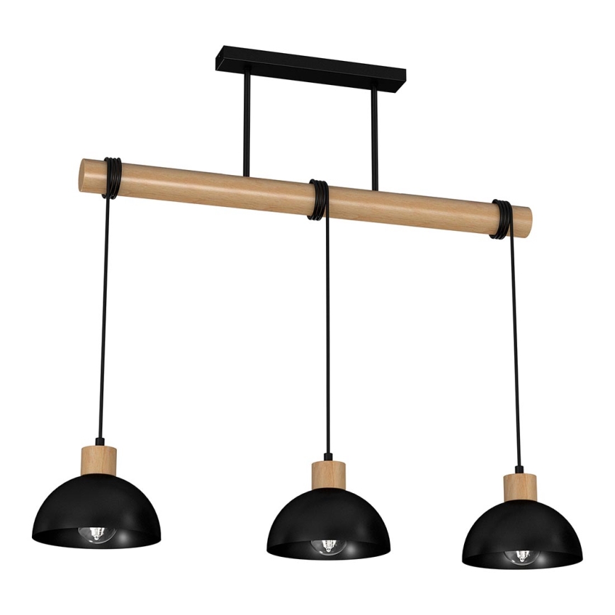 Suspension filaire ERIK 3xE27/60W/230V beige/noire