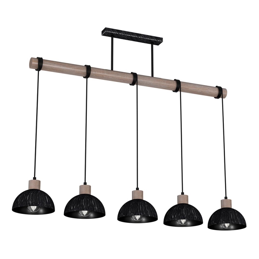 Suspension filaire ERIK 5xE27/60W/230V marron/noir