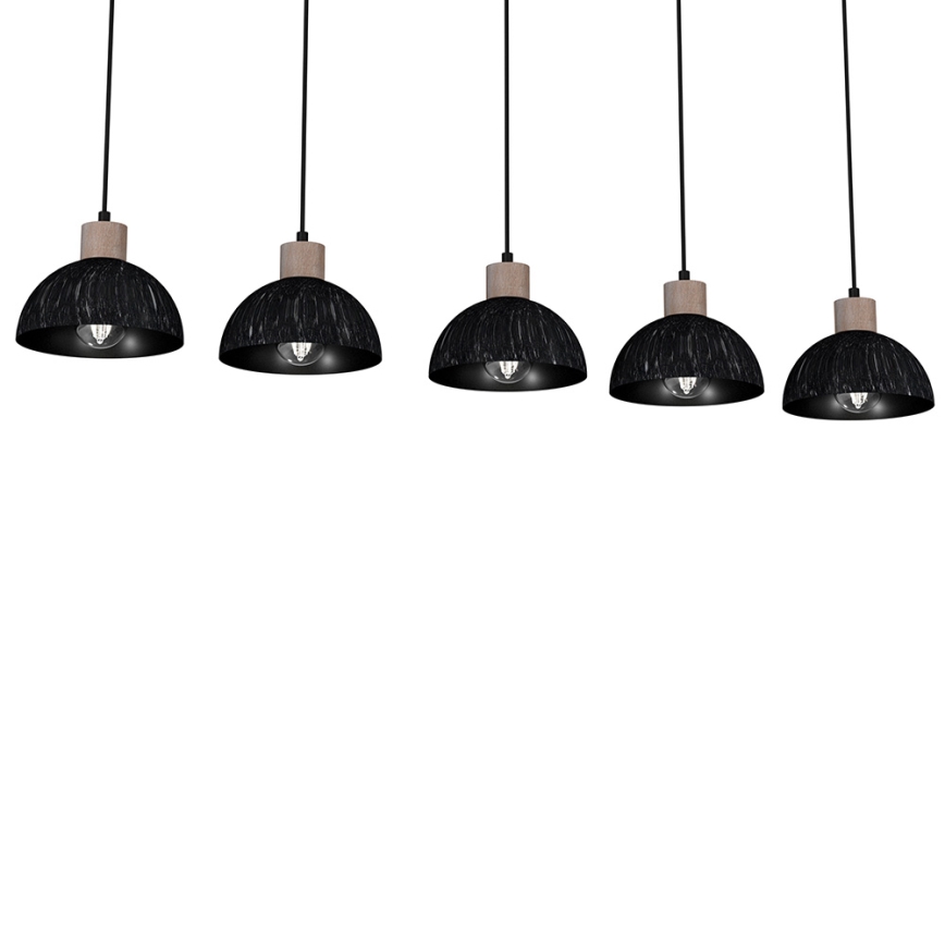 Suspension filaire ERIK 5xE27/60W/230V marron/noir