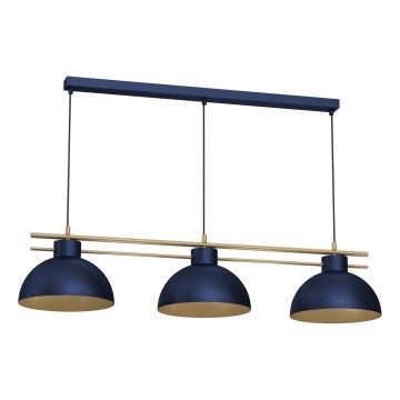 Suspension filaire ESTATE 3xE27/15W/230V bleu