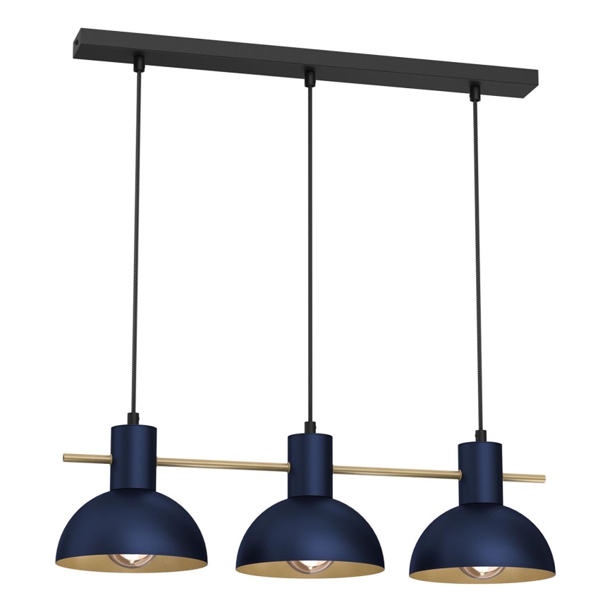 Suspension filaire ESTATE MINI 3xE27/15W/230V bleu