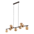 Suspension filaire ESTERA 9xG9/6W/230V marron/fumé beige