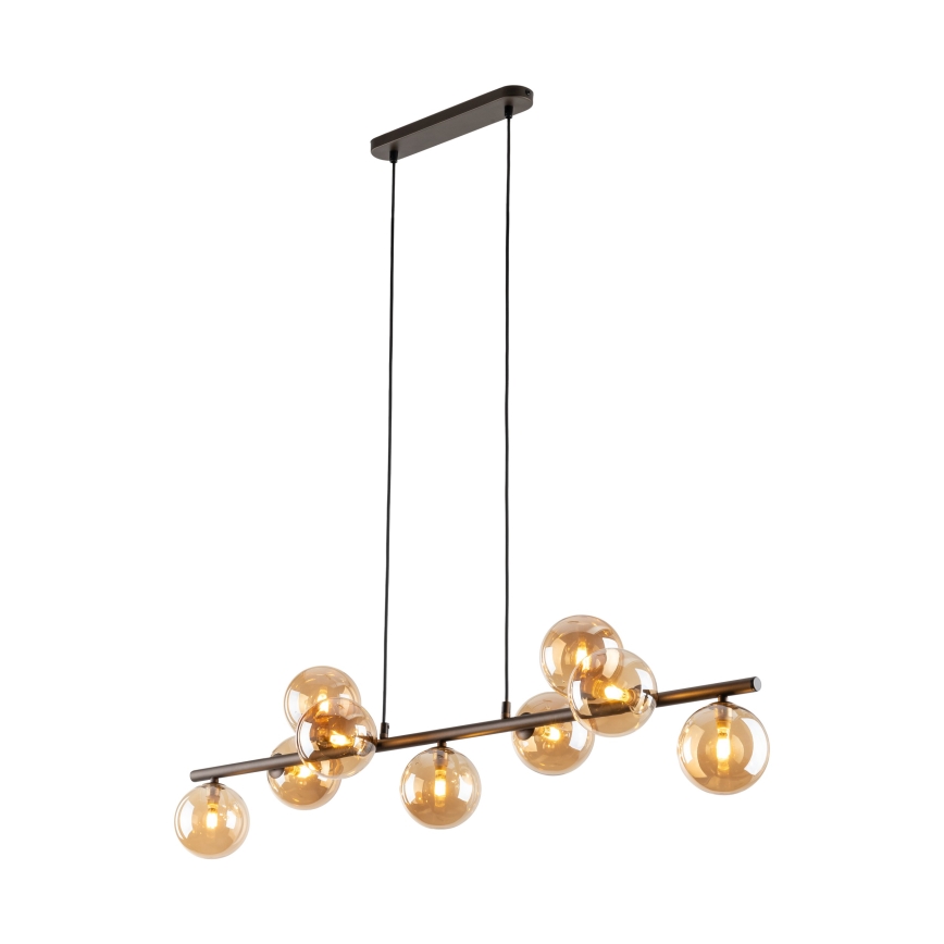 Suspension filaire ESTERA 9xG9/6W/230V marron/fumé beige