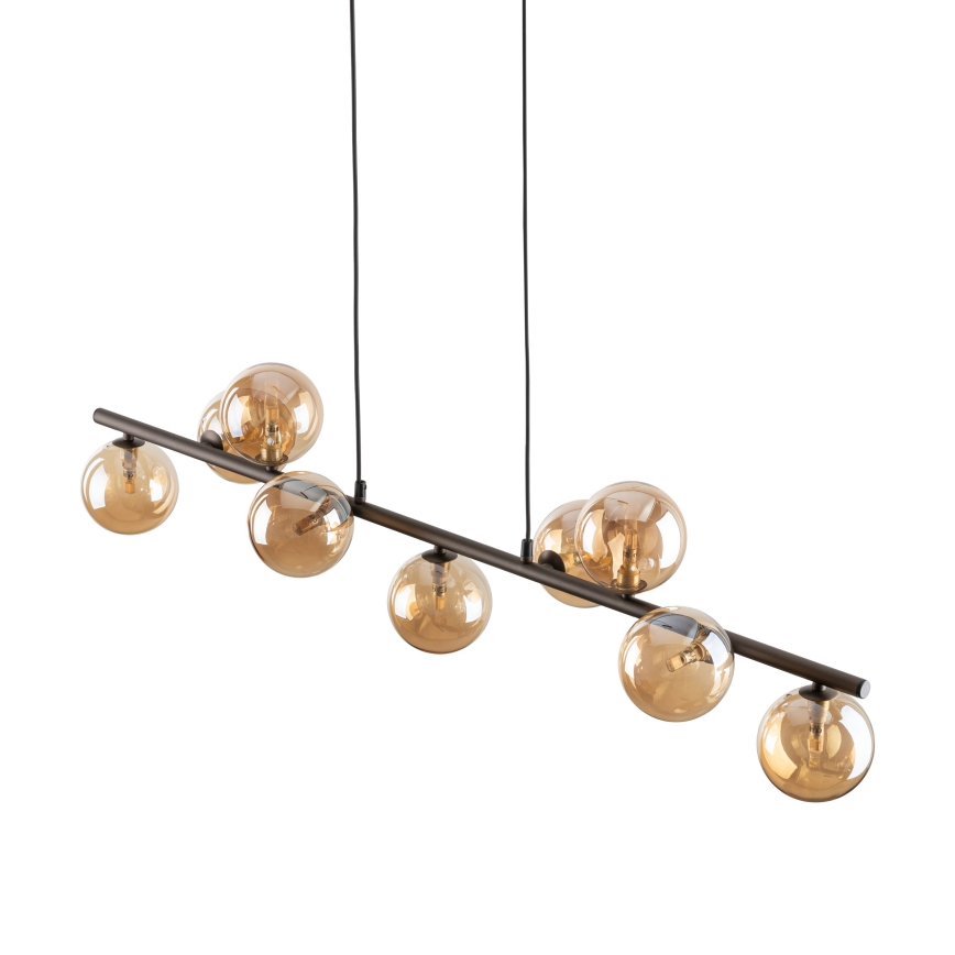 Suspension filaire ESTERA 9xG9/6W/230V marron/fumé beige