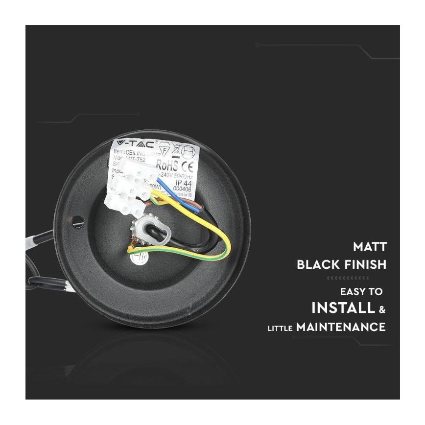 Suspension filaire extérieur 1xE27/40W/230V IP44 noir