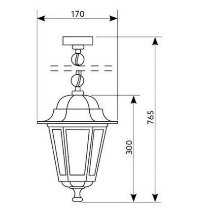 Suspension filaire extérieur 1xE27/60W/230V doré IP44