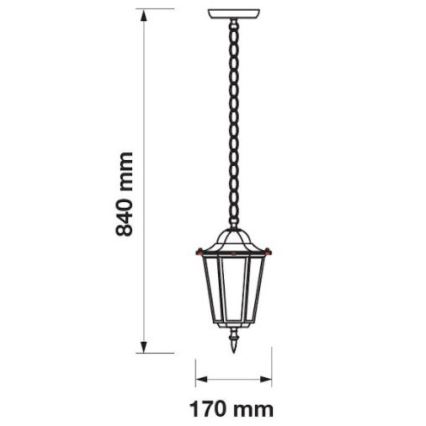 Suspension filaire extérieur 1xE27/60W/230V IP44 blanc