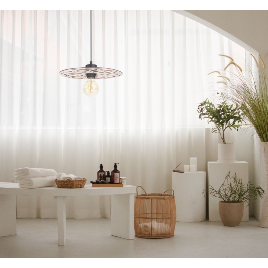 Suspension filaire FALCO 1xE27/60W/230V d. 30 cm beige
