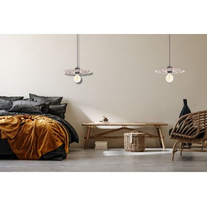 Suspension filaire FALCO 1xE27/60W/230V d. 30 cm beige