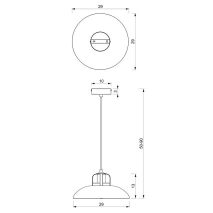 Suspension filaire FELIX 1xE27/60W/230V verte