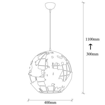 Suspension filaire FELLINI 1xE27/40W/230V