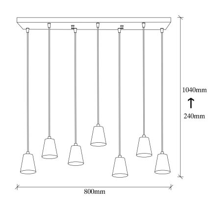 Suspension filaire FES 7xE27/40W/230V