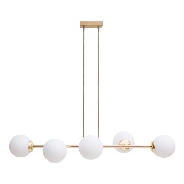 Suspension filaire FIRA 5xE27/60W/230V doré