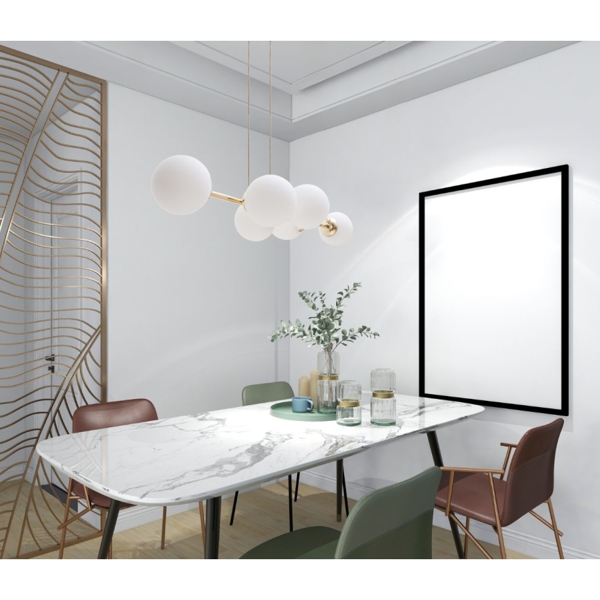 Suspension filaire FIRA 5xE27/60W/230V doré