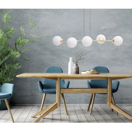 Suspension filaire FIRA 5xE27/60W/230V doré