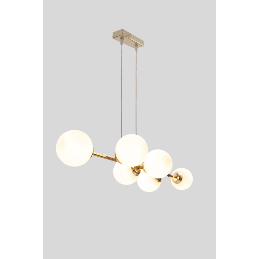 Suspension filaire FIRA 5xE27/60W/230V doré