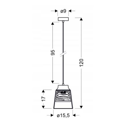 Suspension filaire FRESNO 1xE27/60W/230V