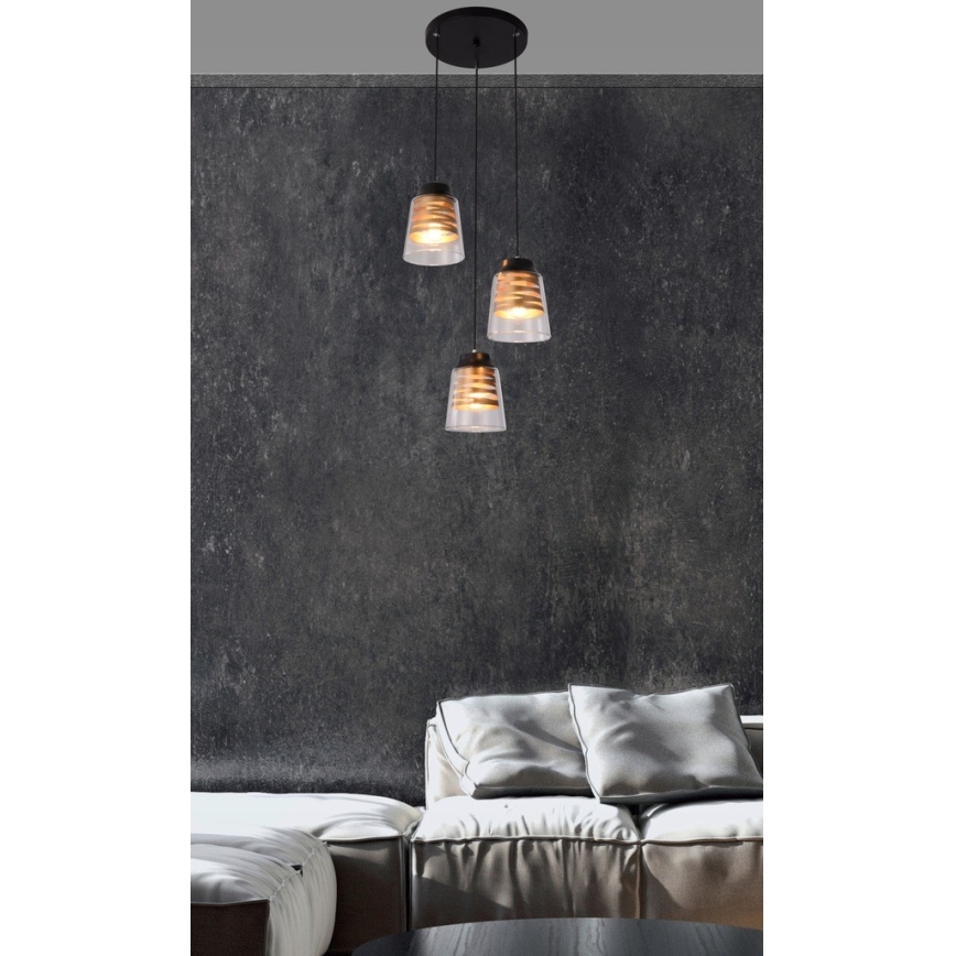 Suspension filaire FRESNO 3xE27/60W/230V