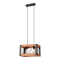 Suspension filaire FRIDA 2xE27/60W/230V noir/marron hêtre