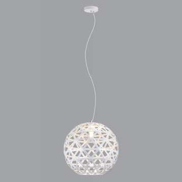 Suspension filaire FROZEN 1xE27/60W/230V d. 50 cm blanc
