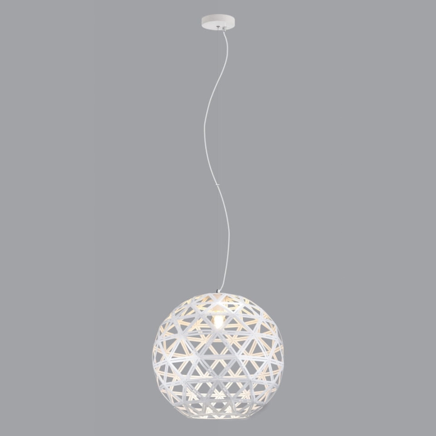 Suspension filaire FROZEN 1xE27/60W/230V d. 50 cm blanc