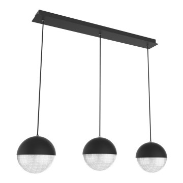 Suspension filaire FURNI 3xLED/5W/230V noire