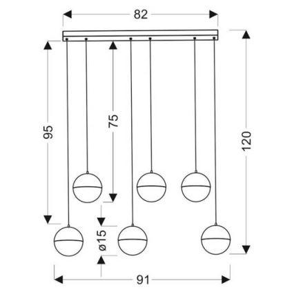 Suspension filaire FURNI 6xLED/5W/230V