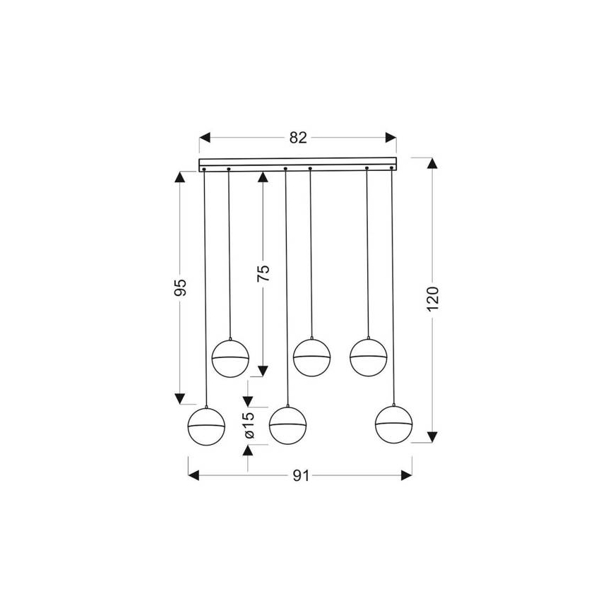 Suspension filaire FURNI 6xLED/5W/230V