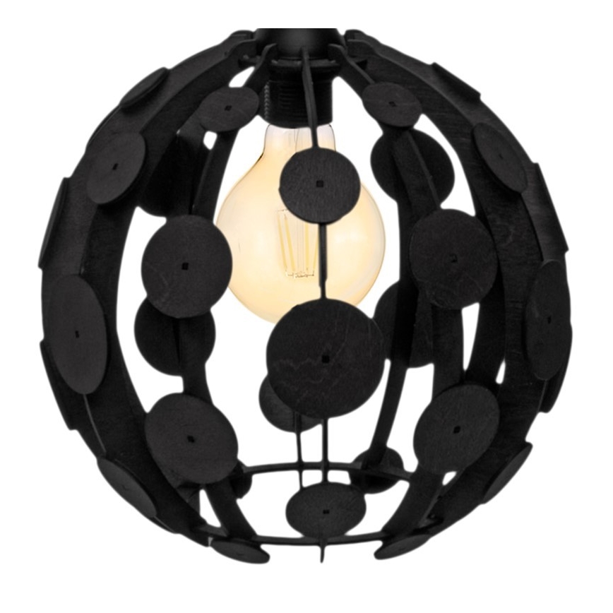Suspension filaire GAIA 1xE27 / 60W / 230V noire Ø. 18 cm