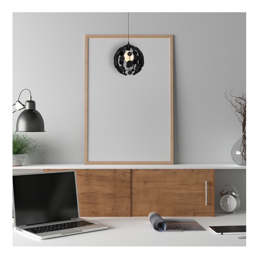 Suspension filaire GAIA 1xE27 / 60W / 230V noire Ø. 18 cm