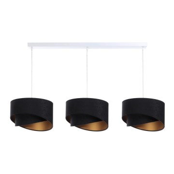 Suspension filaire GALAXY 3xE27/60W/230V noir/gold