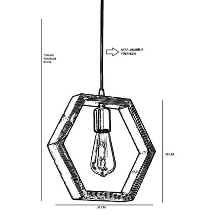 Suspension filaire GEOMETRIK 1xE27/60W/230V