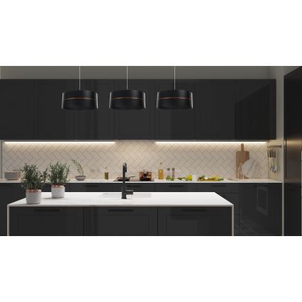 Suspension filaire GLAM HOME 1xE27/60W/230V d. 40 cm noire