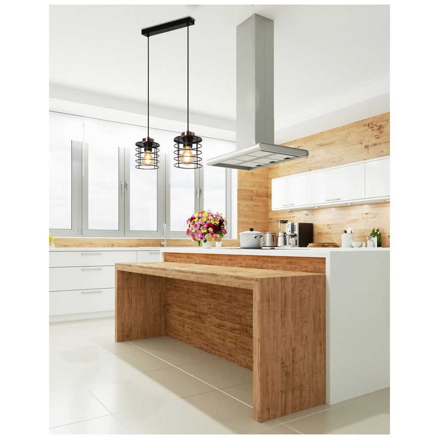 Suspension filaire GLOB 2xE27/40W/230V noir