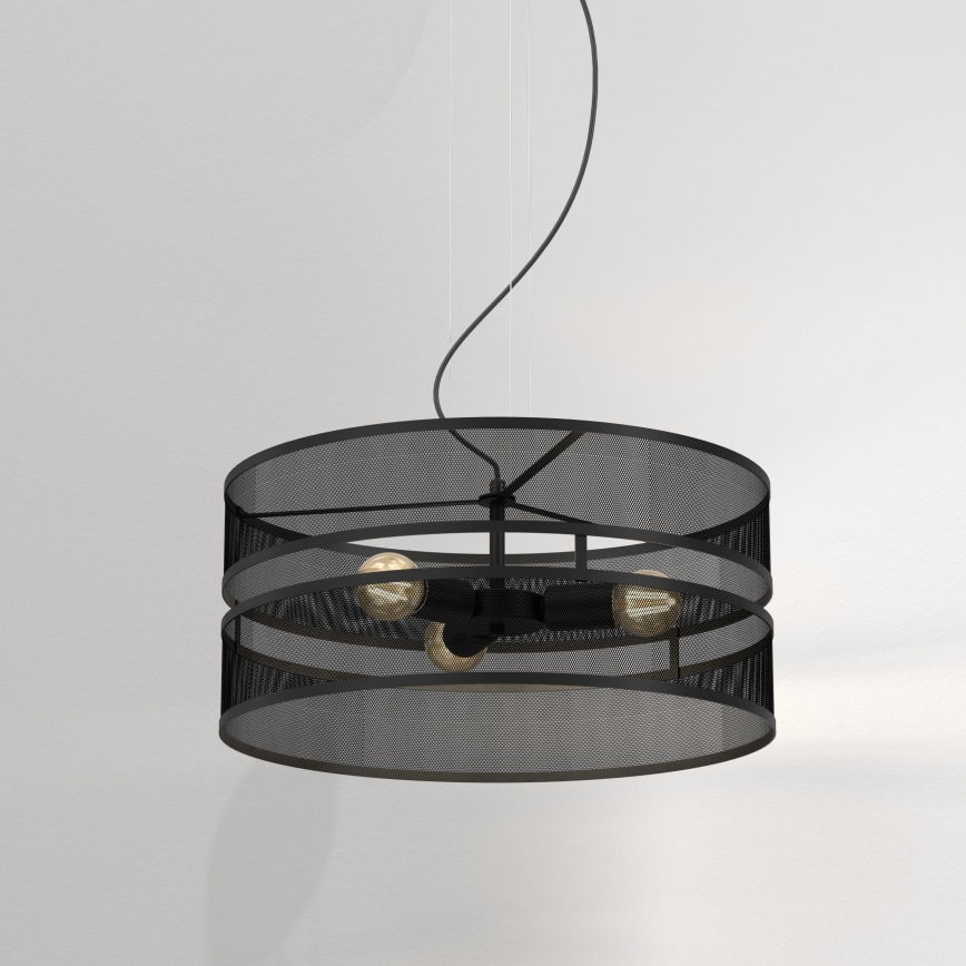 Suspension filaire GLUM 3xE27/60W/230V noir