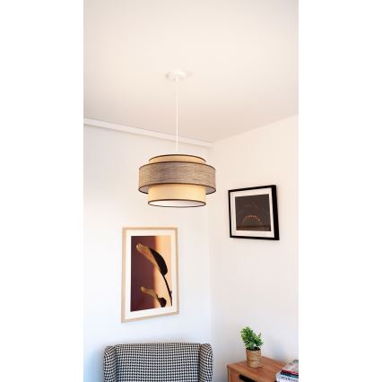 Suspension filaire GRACE 1xE27/60W/230V beige/marron