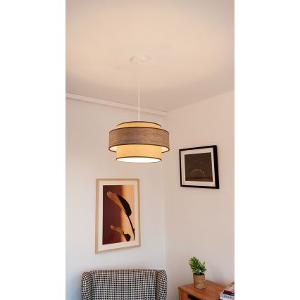 Suspension filaire GRACE 1xE27/60W/230V beige/marron