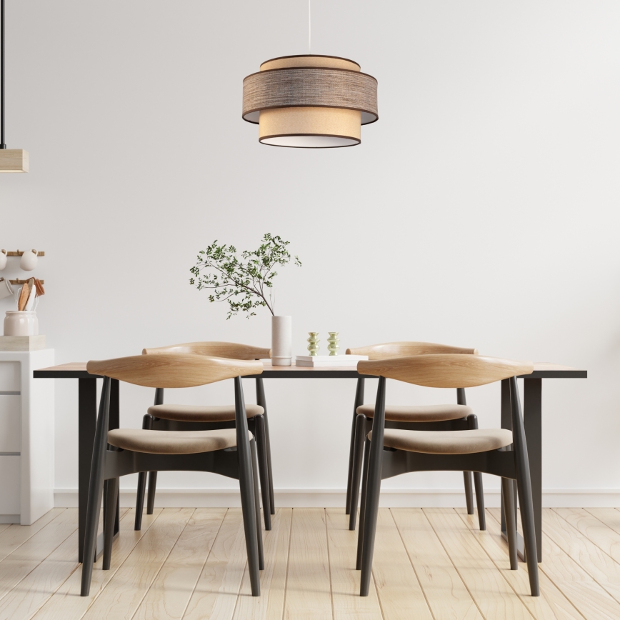 Suspension filaire GRACE 1xE27/60W/230V beige/marron