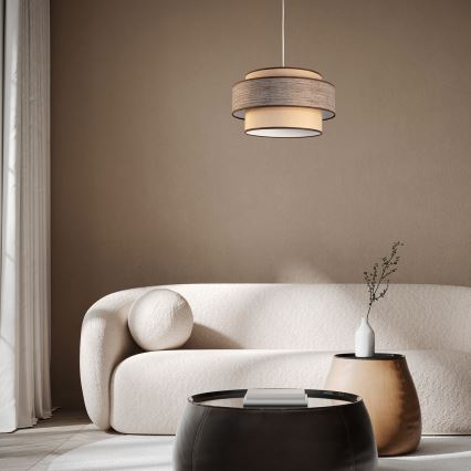 Suspension filaire GRACE 1xE27/60W/230V beige/marron