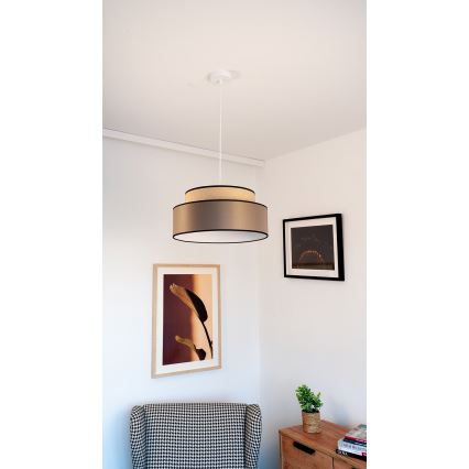 Suspension filaire GRACE 1xE27/60W/230V d. 40 cm beige/marron