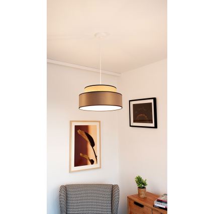 Suspension filaire GRACE 1xE27/60W/230V d. 40 cm beige/marron