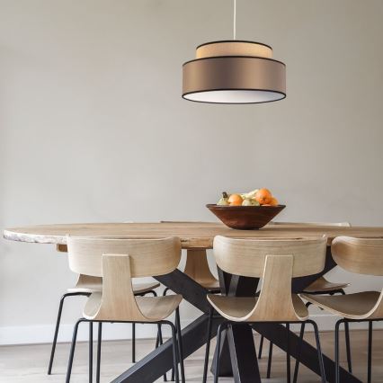Suspension filaire GRACE 1xE27/60W/230V d. 40 cm beige/marron