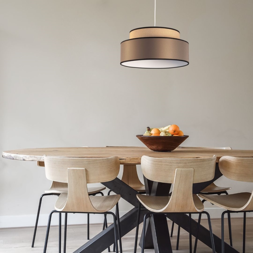 Suspension filaire GRACE 1xE27/60W/230V d. 40 cm beige/marron