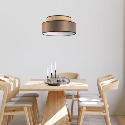 Suspension filaire GRACE 1xE27/60W/230V d. 40 cm beige/marron