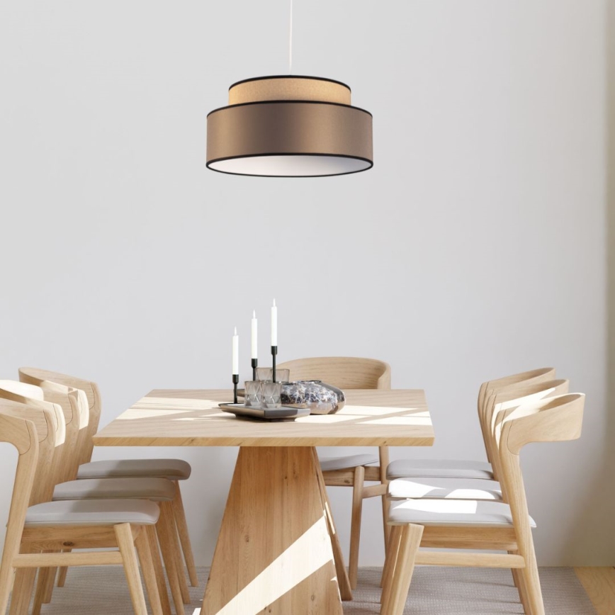 Suspension filaire GRACE 1xE27/60W/230V d. 40 cm beige/marron