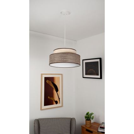 Suspension filaire GRACE 1xE27/60W/230V d. 40 cm crème/marron