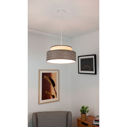 Suspension filaire GRACE 1xE27/60W/230V d. 40 cm crème/marron