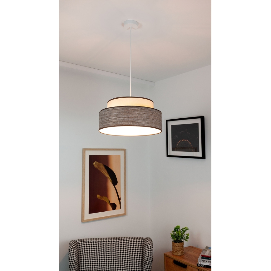 Suspension filaire GRACE 1xE27/60W/230V d. 40 cm crème/marron