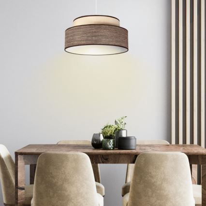 Suspension filaire GRACE 1xE27/60W/230V d. 40 cm crème/marron
