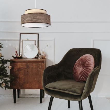 Suspension filaire GRACE 1xE27/60W/230V d. 40 cm crème/marron